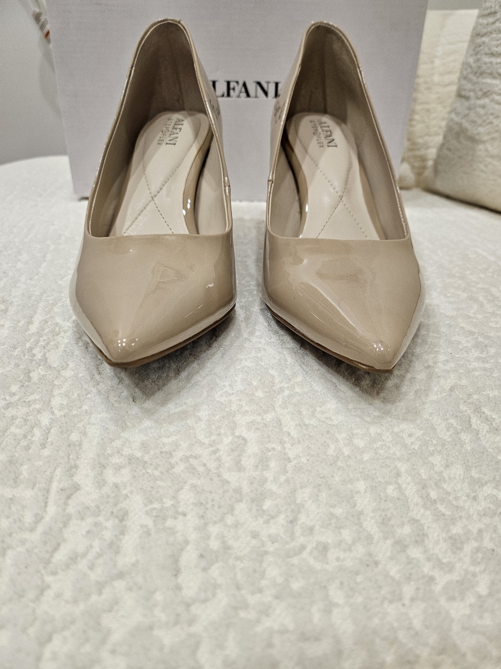 Alfani Women's Nude Patent Pointed-Toe Pumps - Picture 4 of 9